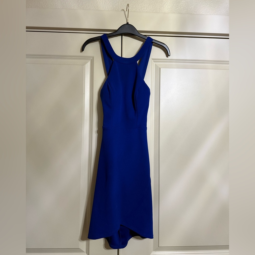 City Studio Royal Blue Halter Midi Dress